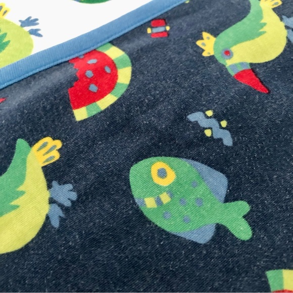 Vtg Gymboree Baby Blanket Reversible Lovey Security Tropical Fish Crab Parrot - Picture 2 of 10